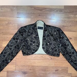 Bari Jay Black and Cream Lace Bolero Jacket